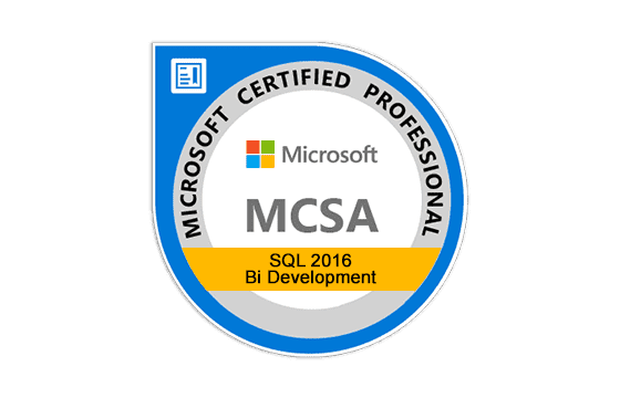MCSA: SQL 2016 BI Development Exams